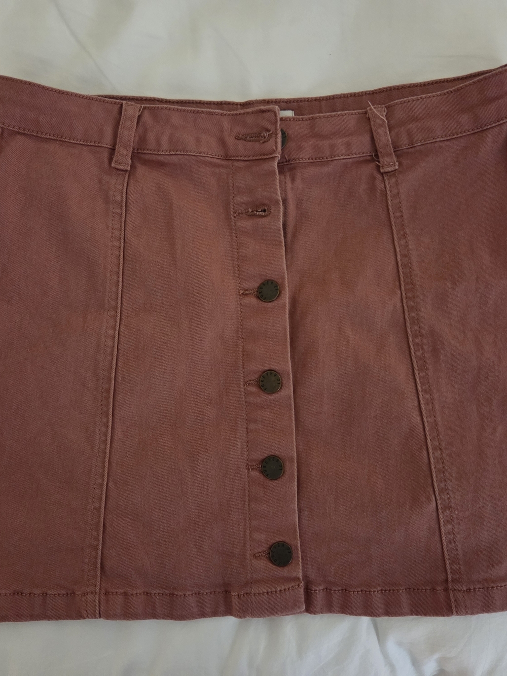 Button Front Mini Skirt